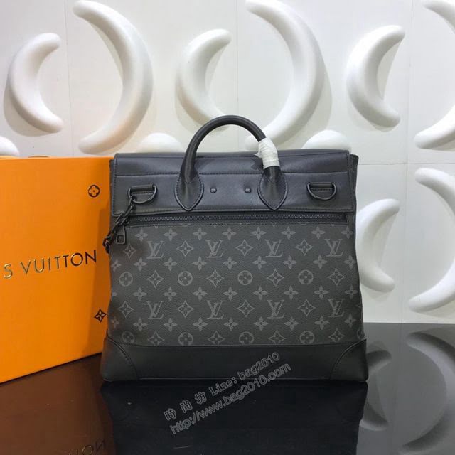 LV男包 M44437黑花 頂級原單 路易威登 Steamer小號手袋 時尚郵差包 LV男挎包  ydh2865